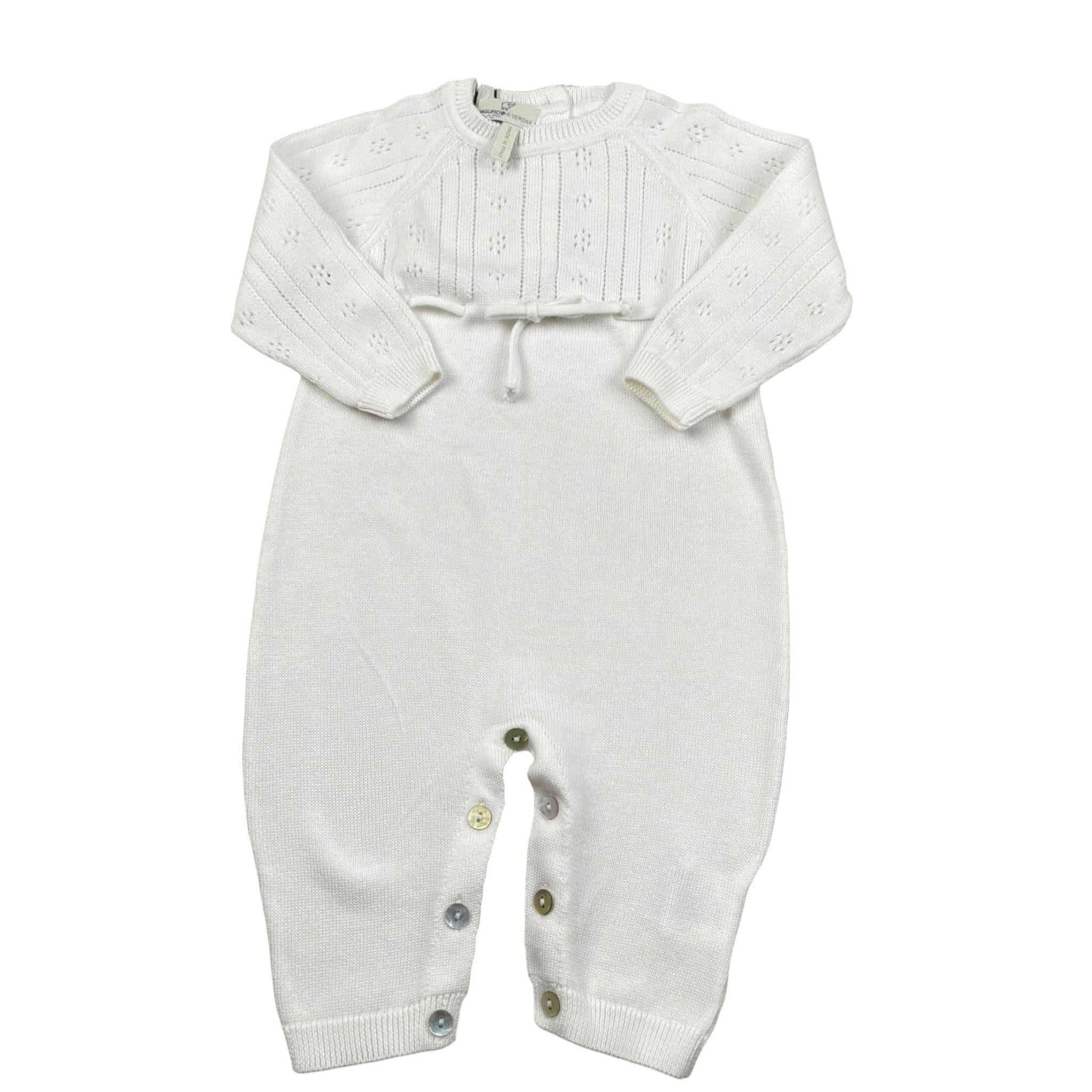 Maglifici di Verona Tutina Tinta Unita In Maglia per Neonata 045324 BIANCO MAGLIFICI DI VERONA 