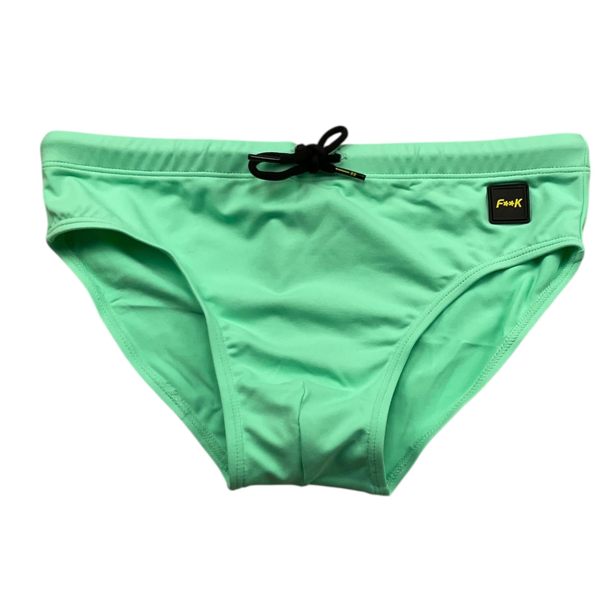 F**K Costume Mdello Slip Tinta Unita per Bambino FJ234004CL VERDE ACQUA F**K 