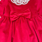 MARLU' abito mezza manica tinta unita con ricami Rosso per Neonata IH826 ROSSO MARLU' 
