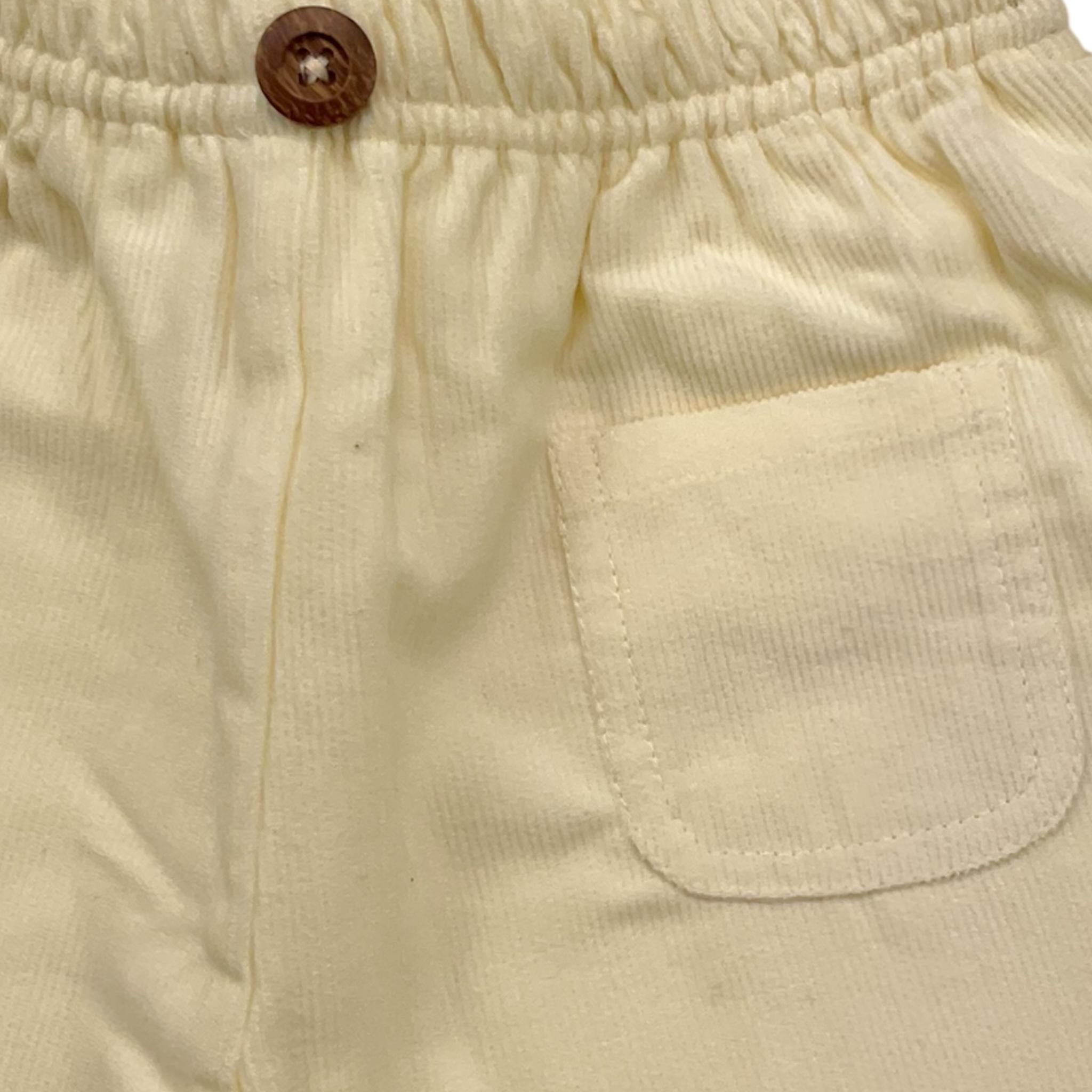 YATSI BABY completo 2pz camicia-pantalone tinta unita con elastico in vita Panna per Neonata 24441520 PANNA YATSI BABY 