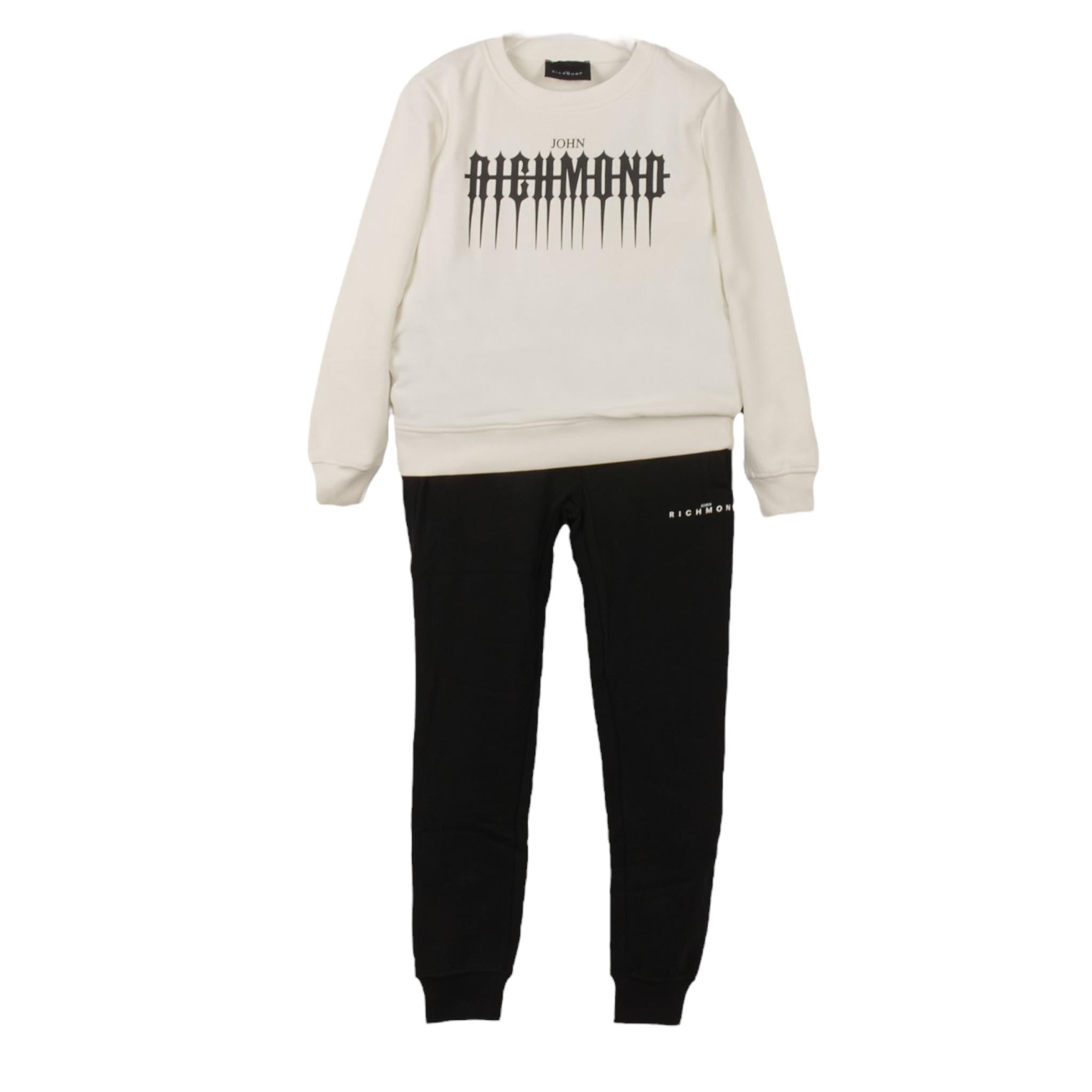 JOHN RICHMOND completo 2pz felpa- pantalone tinta unita Bianco/nero per Bambino RBA24152CFX BIANCO/NERO JOHN RICHMOND 