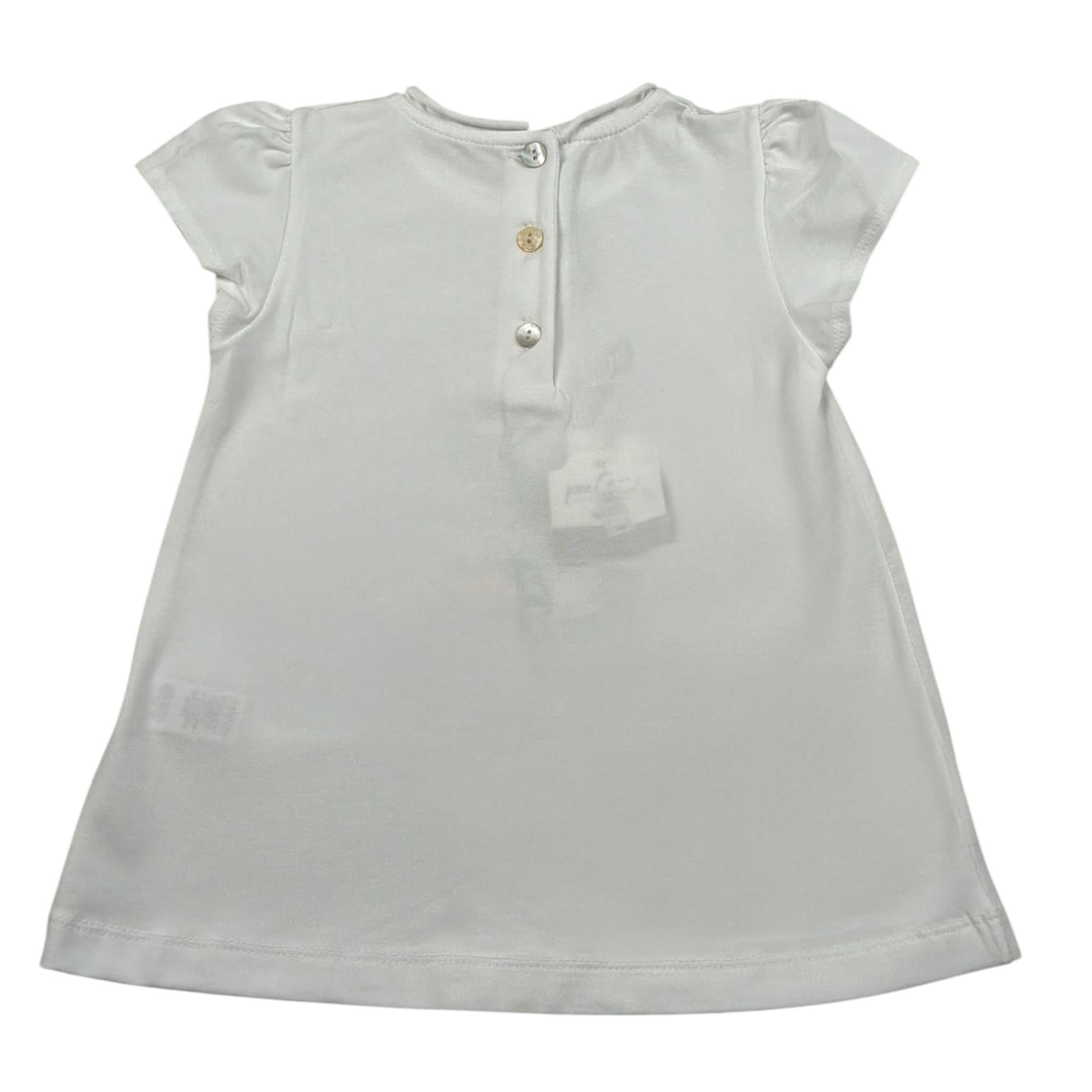 Per Te T-Shirt Girocollo tinta unita Cn Ricami Bianco per Neonata 34411 BIANCO PER TE 