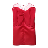 Elisabetta Franchi Abito Giromanica con Fiocco Tinta Unita per Bambina EFAB451 FUXIA ELISABETTA FRANCHI 