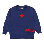 DSQUARED2 maglia girocollo tinta unita con ricamo logo Blu per Neonato DQ2488 BLU DSQUARED2 