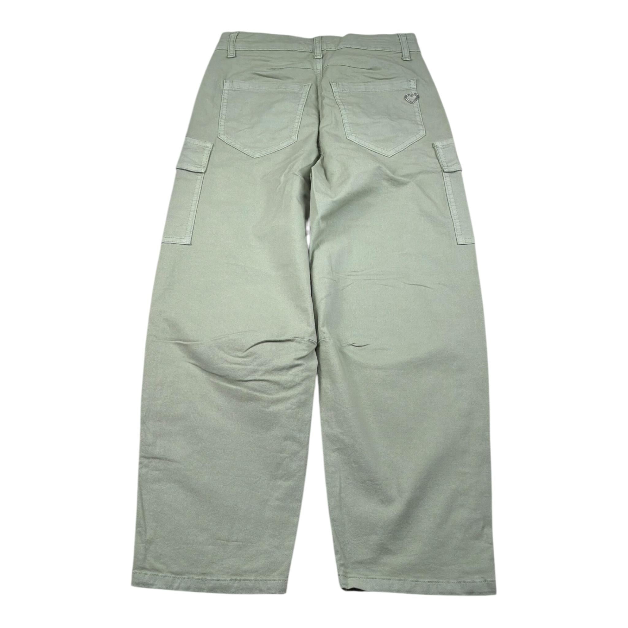 Please Pantalone Tinta Unita con Tasconi per Bambina PH29132G72 VERDE PLEASE 