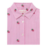 Saint Barth Camicia Bicolore con Fantasia A Righe per Bambina BRIG003 BIANCO/ROSA SAINT BARTH 