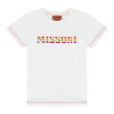 Missoni T-Shirt Tinta Unita Con Stampa Bianco Per Bambina