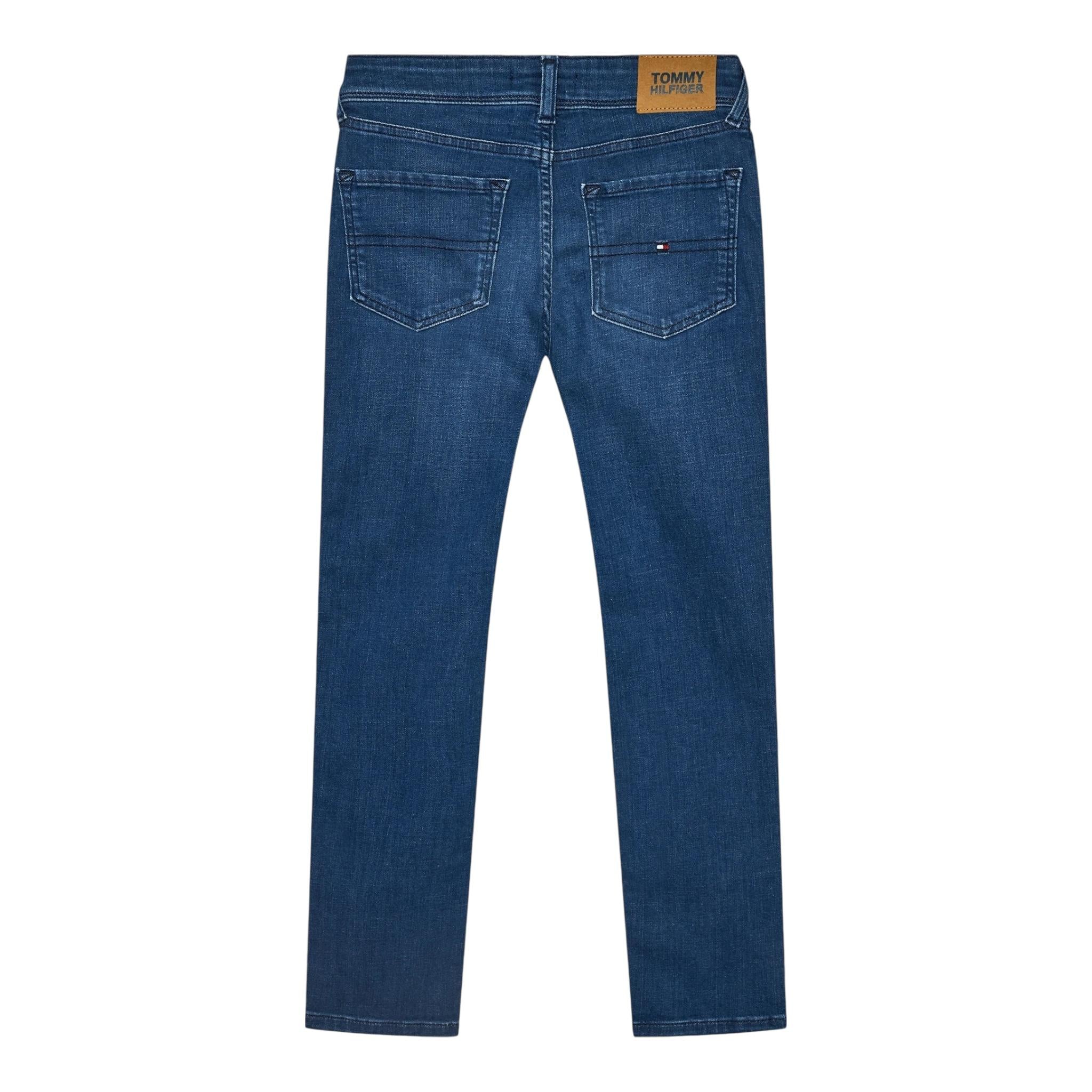 Tommy Hilfiger Jeans Tinta Unita con Girovita Regolabile per Bambino KB0KB08684 BLU TOMMY HILFIGER 