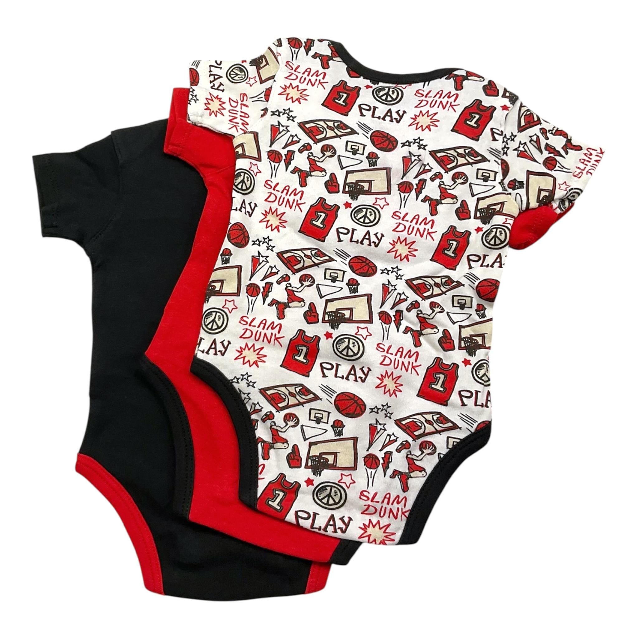 NBA set 3 body multicolor con stampa Nero per Neonato 1761055 NERO NBA 