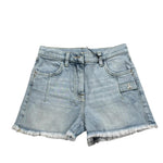 Patrizia Pepe Short In Denim Tinta Unita con Logo per Bambina 7P0377 AZZURRO PATRIZIA PEPE 