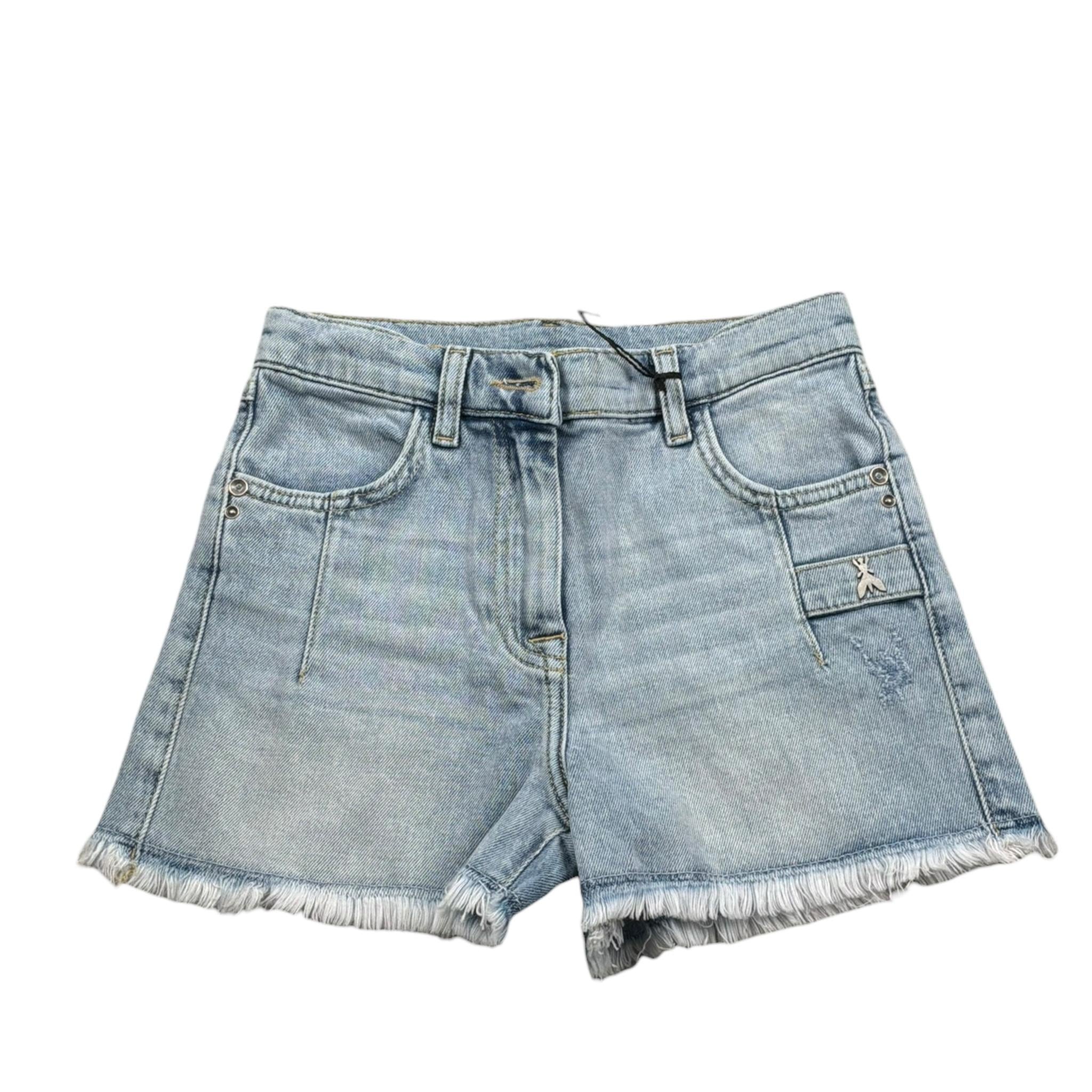 Patrizia Pepe Short In Denim Tinta Unita con Logo per Bambina 7P0377 AZZURRO PATRIZIA PEPE 