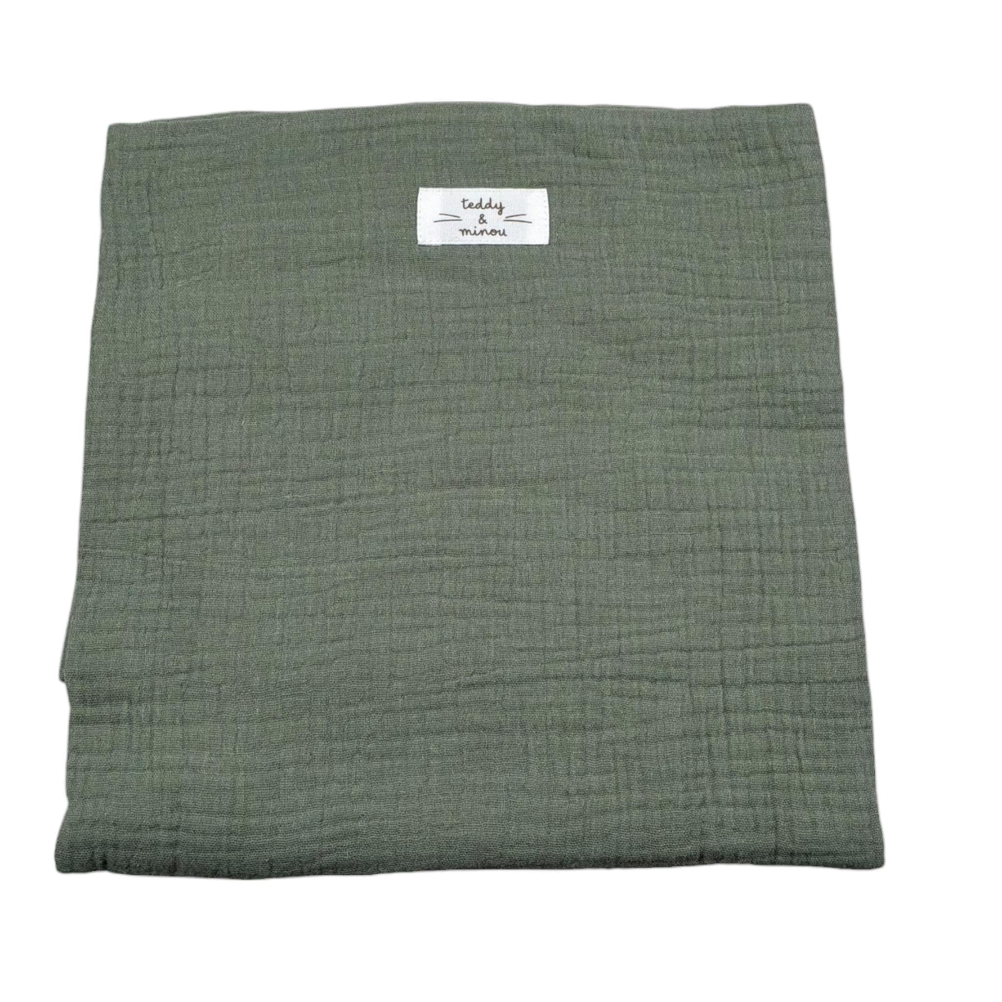 Teddy E Minou Coperta Tinta Unita per Neonato E25BI007C0070X VERDE TEDDY E MINOU 