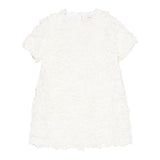 Dou Dou Abito Girocollo Tinta Unita con Applicazioni per Bambina DW1A91X PANNA DOU DOU 