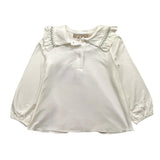LA STUPENDERIA shirt tinta unita con colletto Bianco per Neonata TJMG42X BIANCO LA STUPENDERIA 