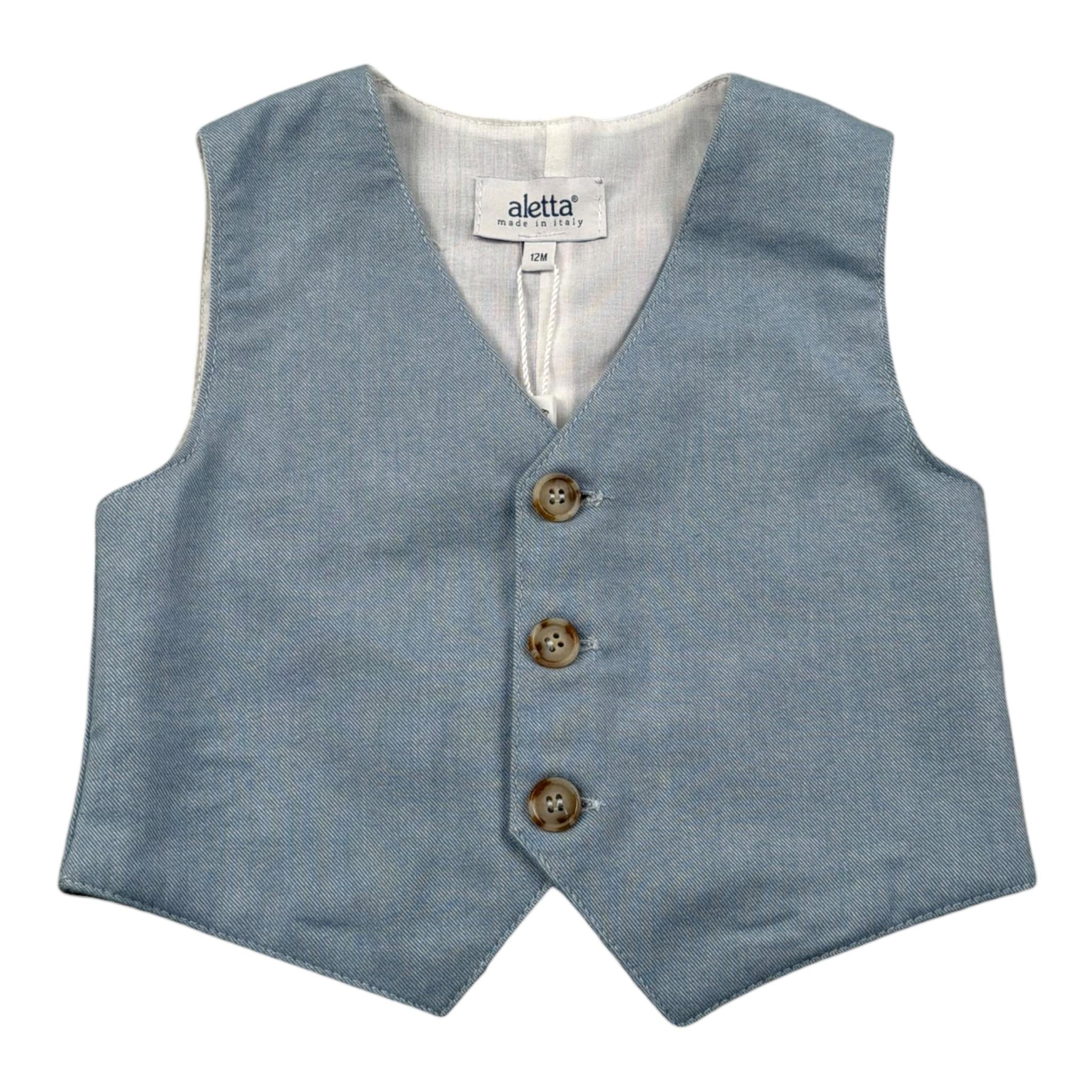 Aletta Gilet tinta unita Azzurro per Neonato M220421 AZZURRO ALETTA 