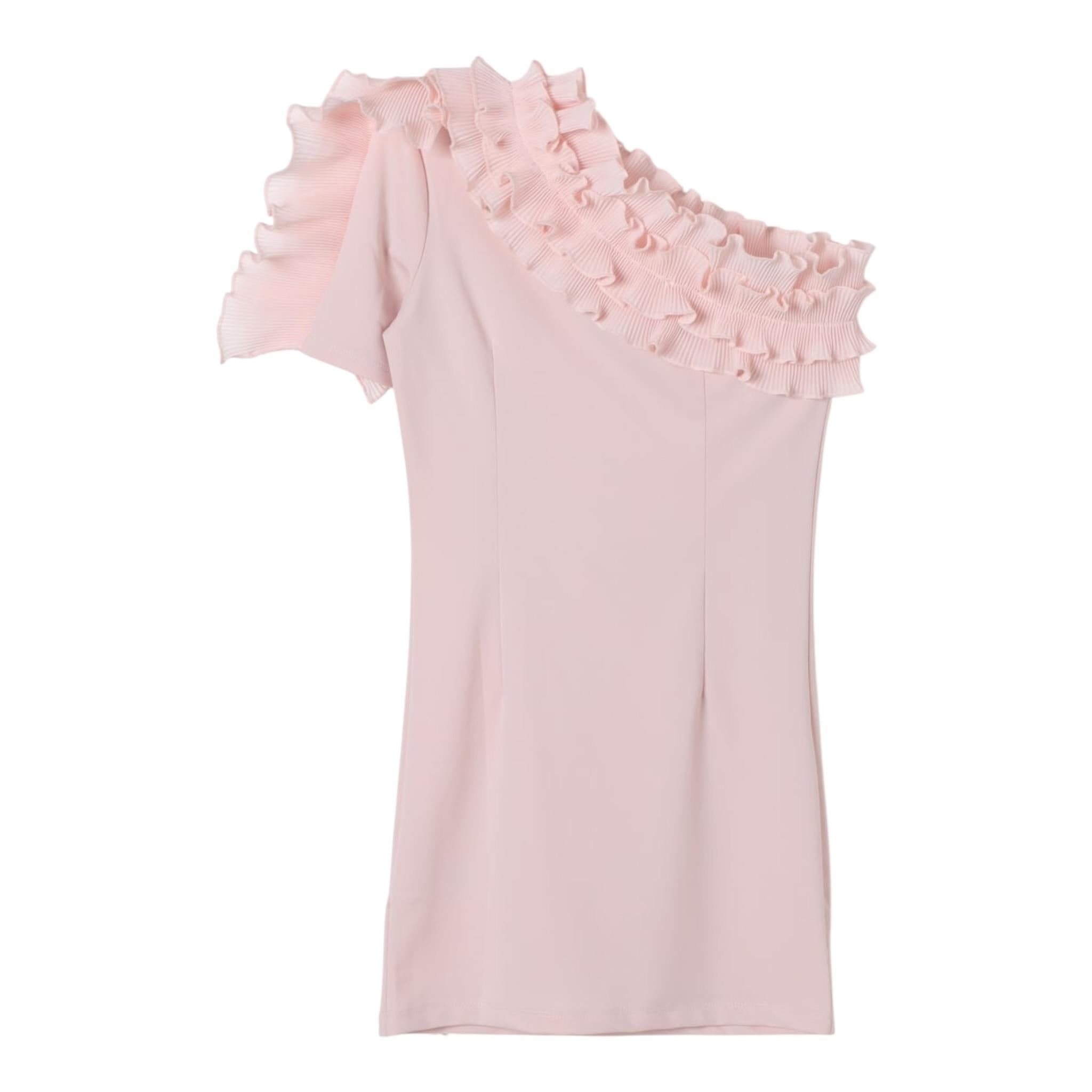 Patrizia Pepe Abito Monospalla tinta unita Rosa per Bambina 7A0486 ROSA PATRIZIA PEPE 