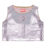 Diesel Top Giromanica Tinta Unita con Logo per Bambina J02169 ROSA DIESEL 