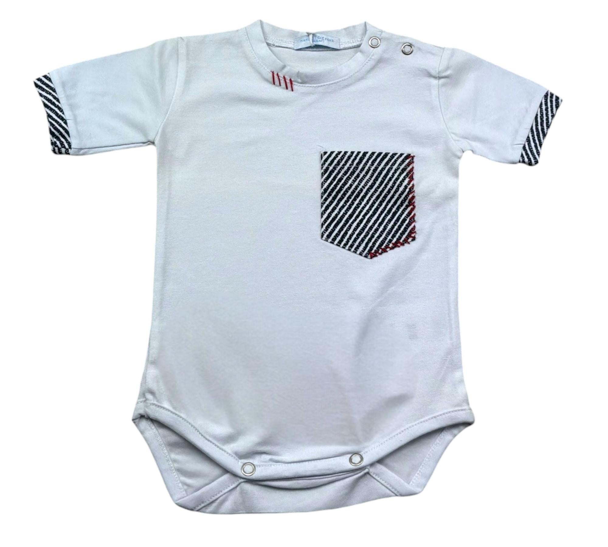 Manuel & Frank Body Mezza Manica Tinta Unita per Neonato MF7143I BIANCO MANUEL & FRANK 