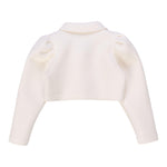 LIU JO giacca tinta unita modello crop con fiocco in contrasto Panna per Bambina KF4139 PANNA LIU JO 