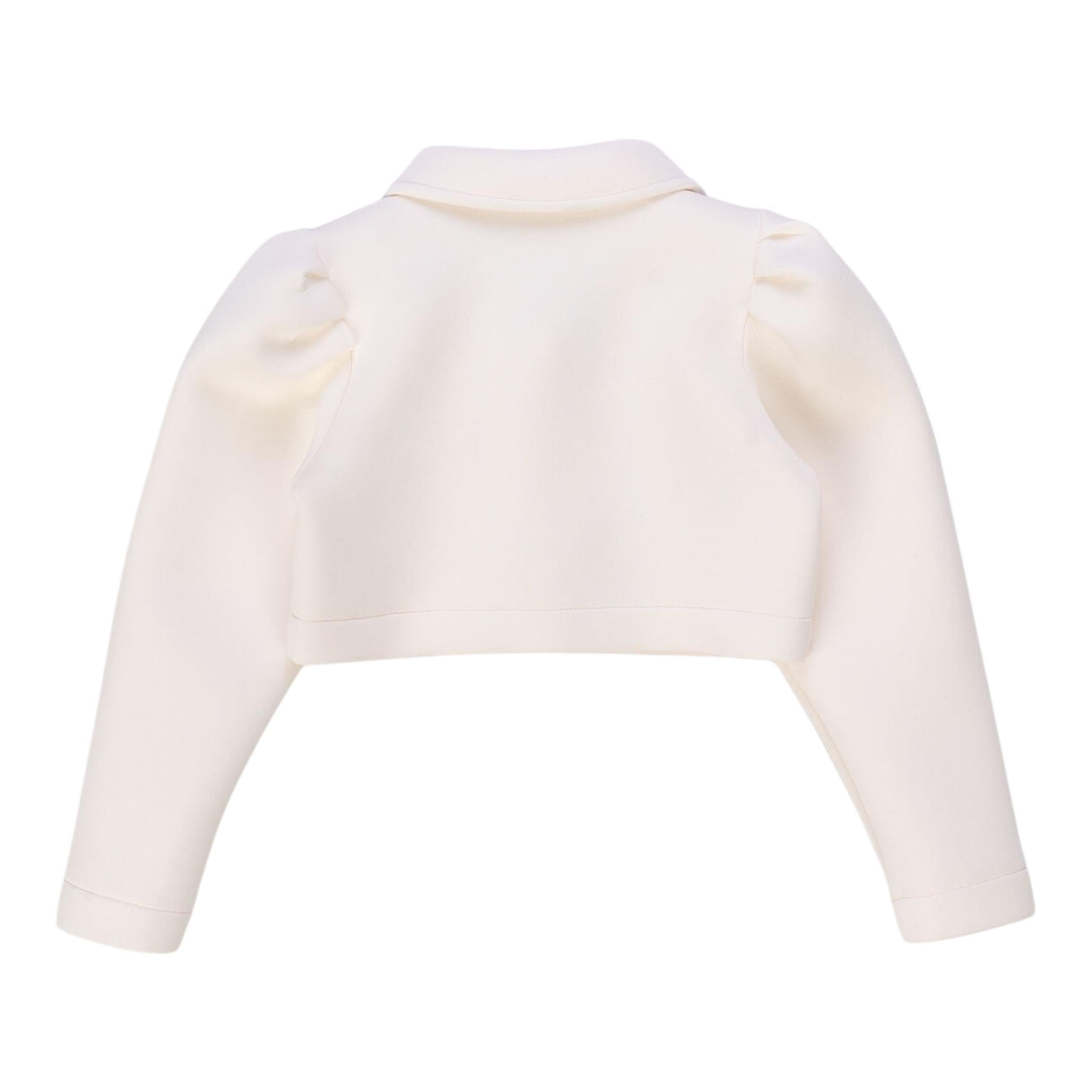 LIU JO giacca tinta unita modello crop con fiocco in contrasto Panna per Bambina KF4139 PANNA LIU JO 