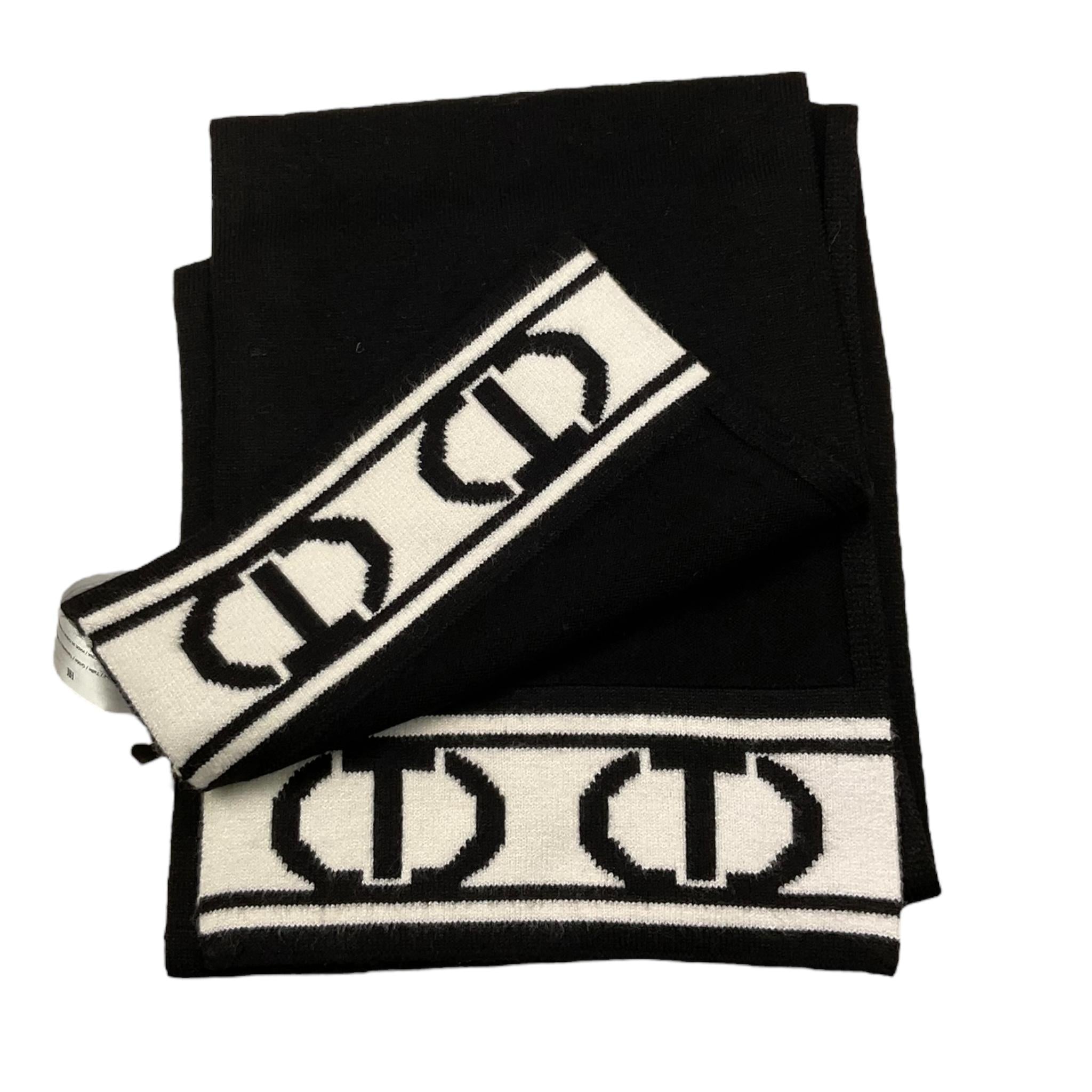 TWINSET sciarpa tinta unita logata Nero per Bambina 242GJ501F NERO TWINSET 