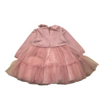 BIMBALO' abito manica lunga tinta unita con tulle Rosa per Neonata 7363 ROSA BIMBALO' 