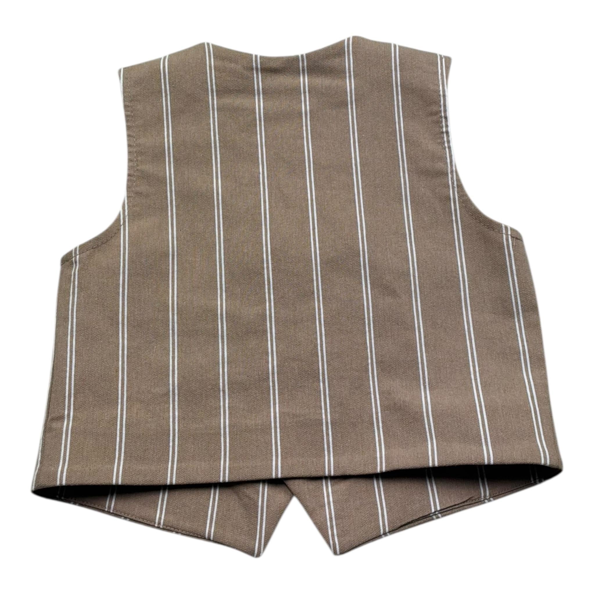 Le Bebe' Gilet Tinta Unita Fantasia A Righe per Neonato LBB5394 MARRONE LE BEBE' 