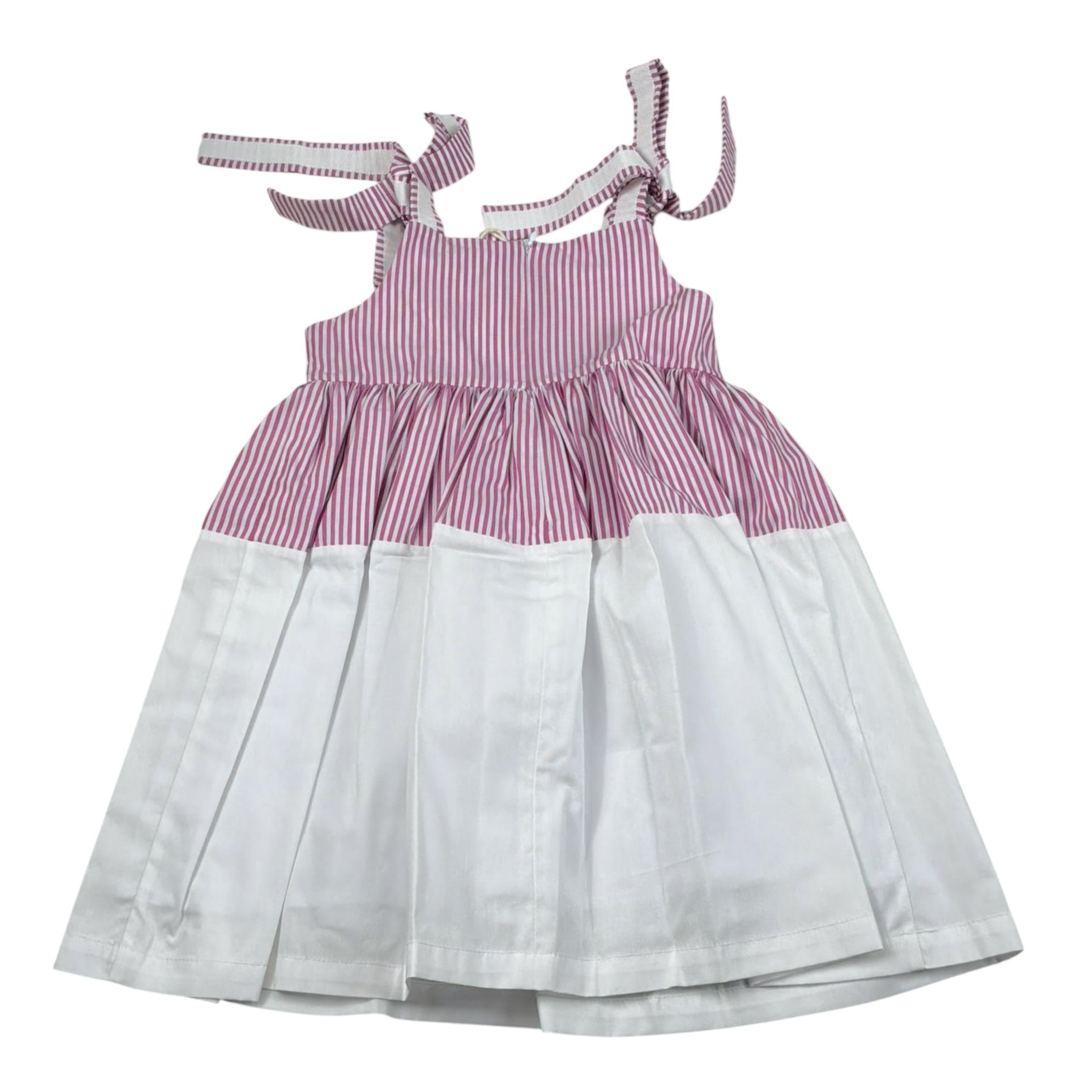 Ilfarobimbi Abito Bicolore con Fiocchi per Bambina IFB50586X BIANCO/ROSA ILFAROBIMBI 
