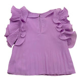 Dixie Camicia Tinta Unita Con Plisset Lilla Per Bambina