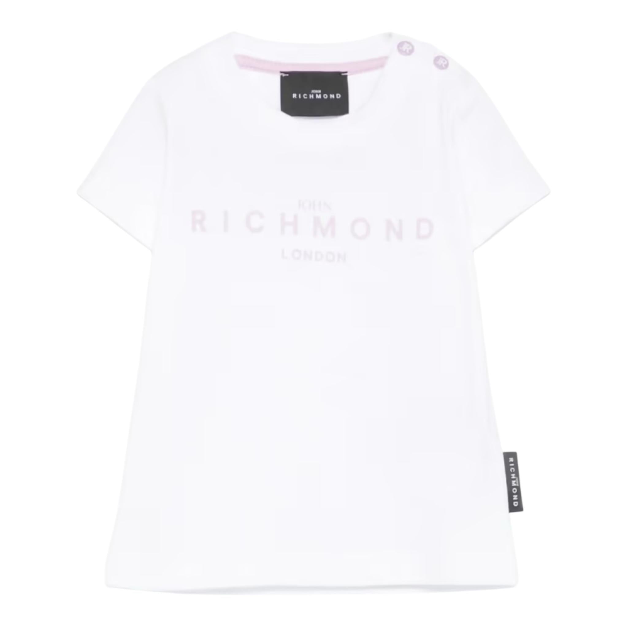 John Richmond T-Shirt Girocollo Tinta Unita con Stampa per Neonata RIP25002TSXXN BIANCO JOHN RICHMOND 