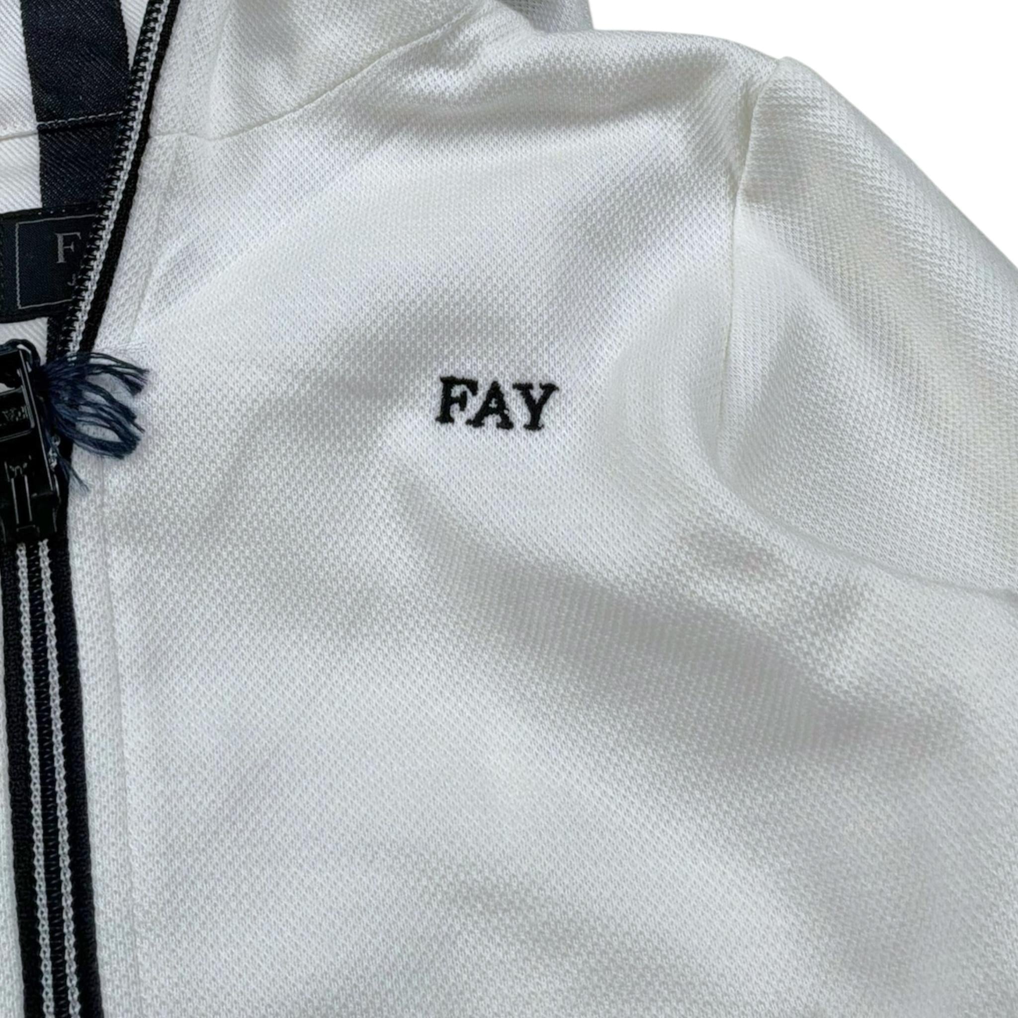 Fay Felpa Tinta Unita con Zip E Cappuccio per Bambino FW4P10X BIANCO FAY 