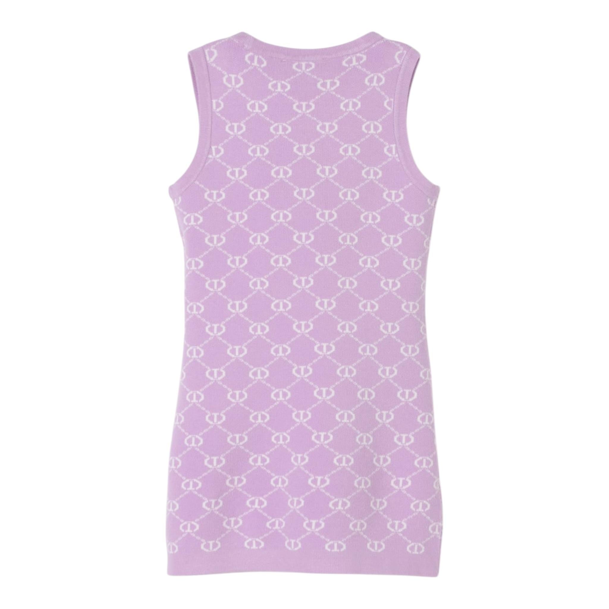 Twinset Abito Tinta Unita Logato Giromanica per Bambina 251GJ3QX2X LILLA TWINSET 