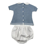 Juliana Completo 2 Pezzi T-Shirt-Coulotte In Maglia Azzurro per Neonato J3057 AZZURRO JULIANA 