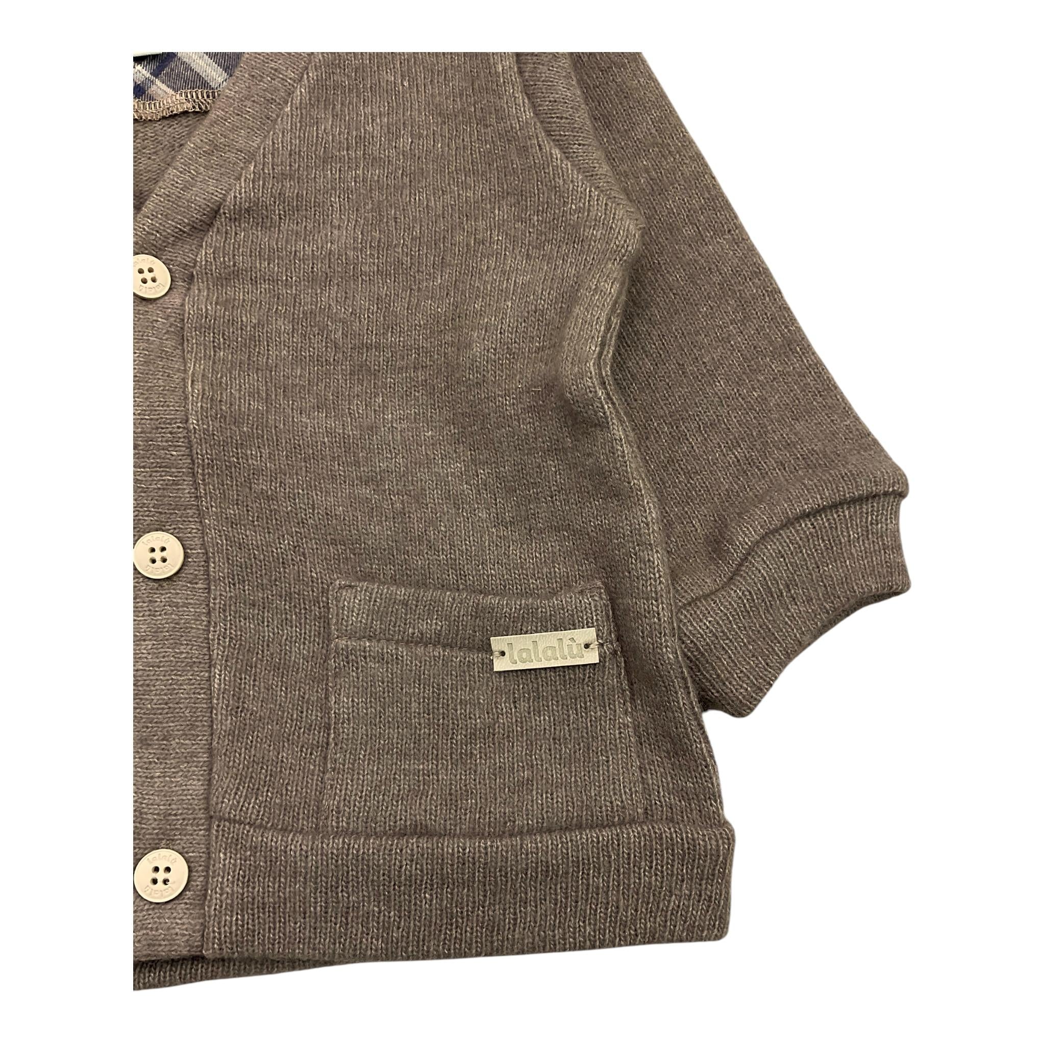 LALALU' cardigan tinta unita con taschini Tortora per Bambino MGL3NJ TORTORA LALALU' 