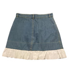 Elisabetta Franchi Gonna In Denim Tinta Unita con Balze per Bambina EFGO183 AZZURRO ELISABETTA FRANCHI 