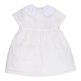 Simonetta Set Abito Cerimonia Tinta Unita Traforato-Coulotte Bianco Per Neonata