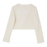 Miss Blumarine Giacca Tinta Unita Con Applicazione Panna Per Bambina