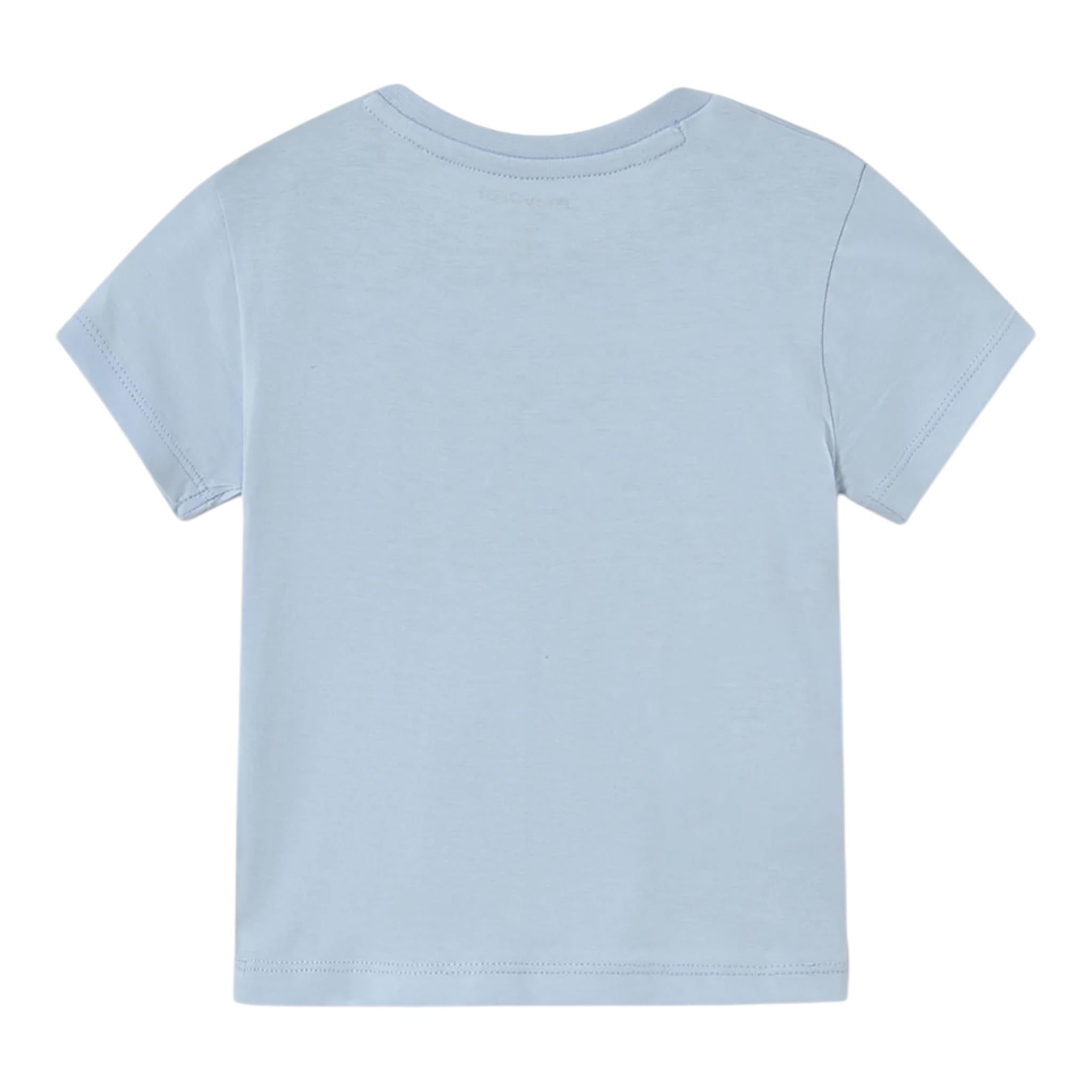 Mayoral T-Shirt Girocollo Tinta Unita con Stampa per Neonato 1065X AZZURRO MAYORAL 