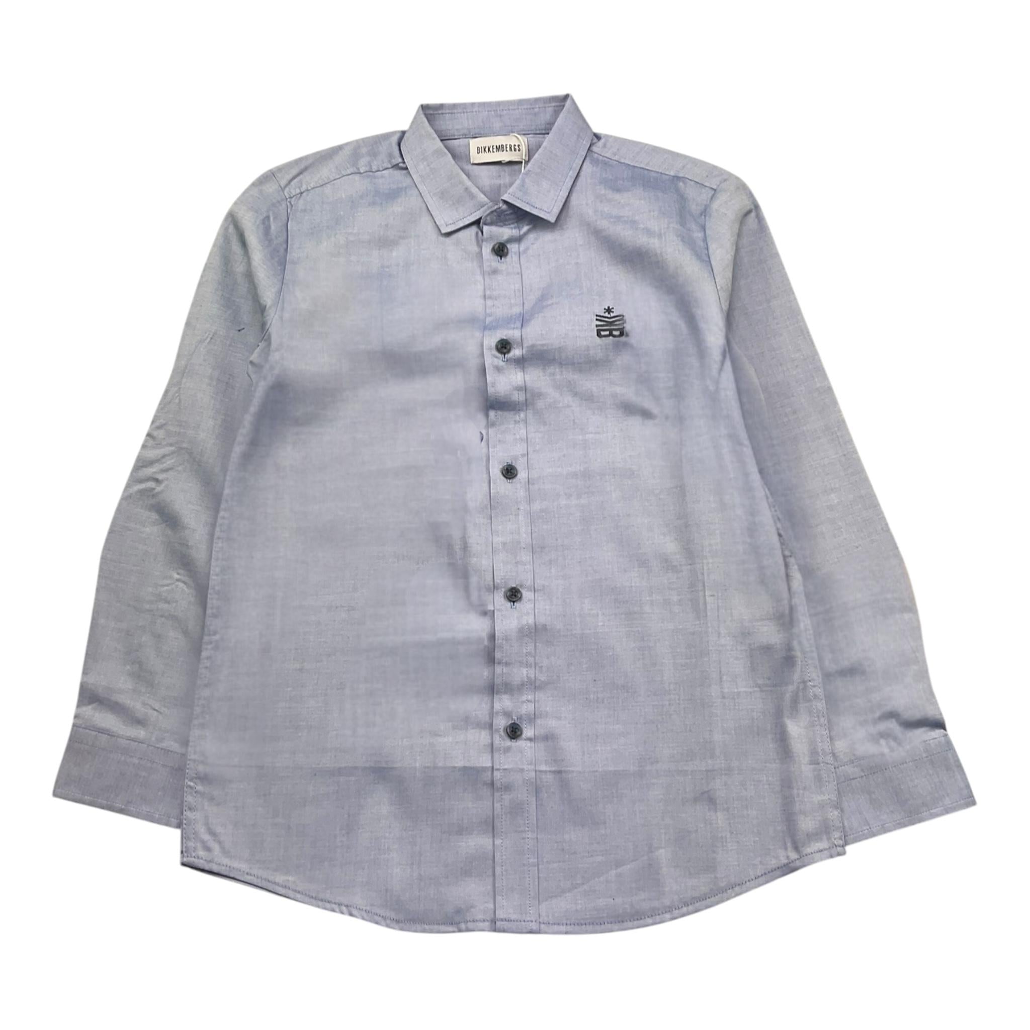 Bikkembergs Camicia Tinta Unita con Logo per Bambino BK2227 AZZURRO BiKKEMBERGS 