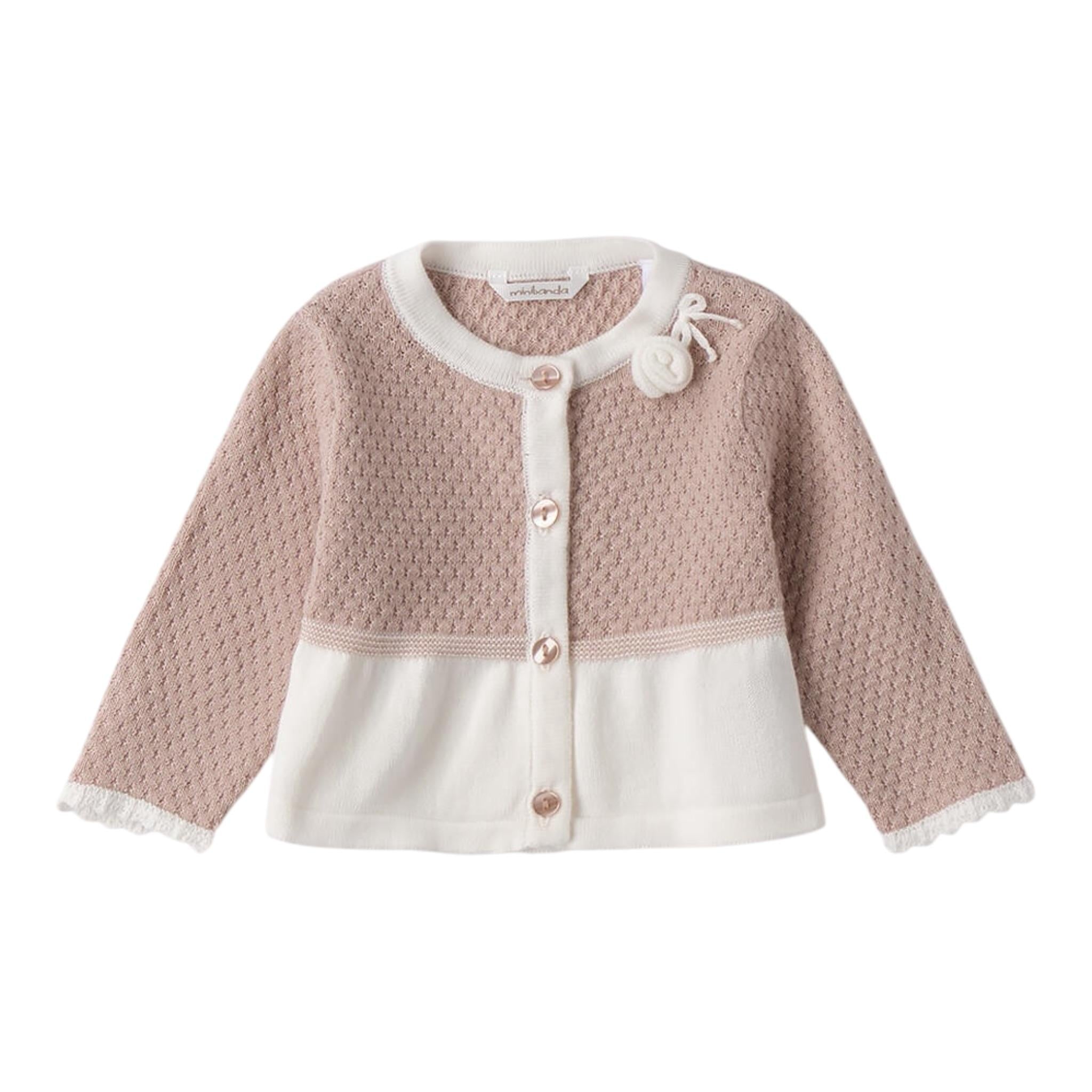 Mini Banda Completo 3 Pezzi Cardigan-Coulotte-Shirts per Neonata 3B748 BEIGE MINI BANDA 