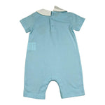 Moschino Pagliacceto Tinta Unita con Colletto per Neonato MMY03Y AZZURRO MOSCHINO 