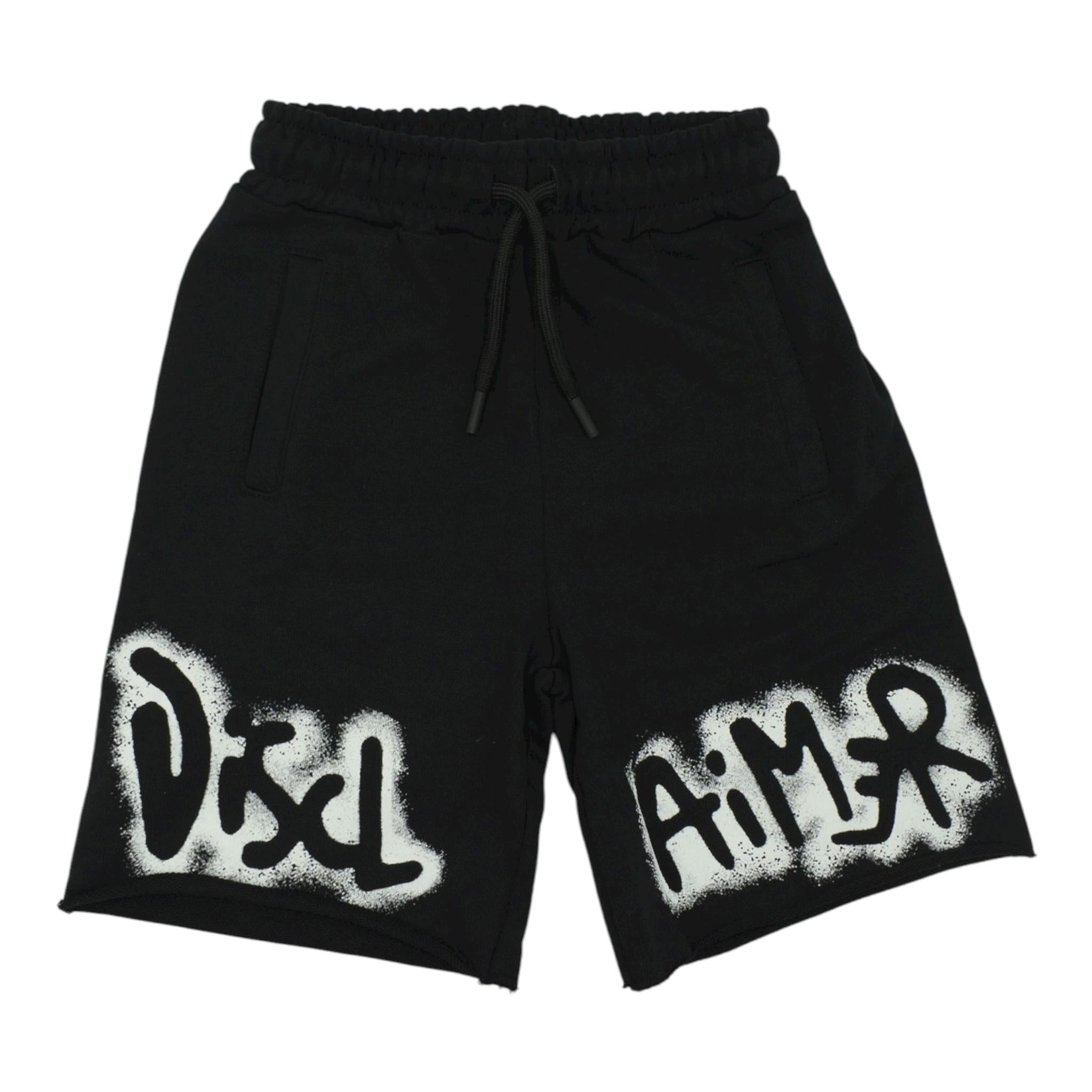 Disclaimer Bermuda Tinta Unita con Stampa per Bambino 25EDK58412 NERO DISCLAIMER 