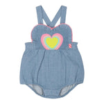 Billieblush Pagliaccetto In Denim Tinta Unita con Stampa per Neonata U21005 AZZURRO BillIEBLUSH 