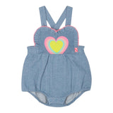 Billieblush Pagliaccetto In Denim Tinta Unita con Stampa per Neonata U21005 AZZURRO BillIEBLUSH 