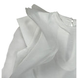 M+E' T-Shirt Girocollo Tinta Unita con Tulle per Bambina UE1768X BIANCO M+E' 