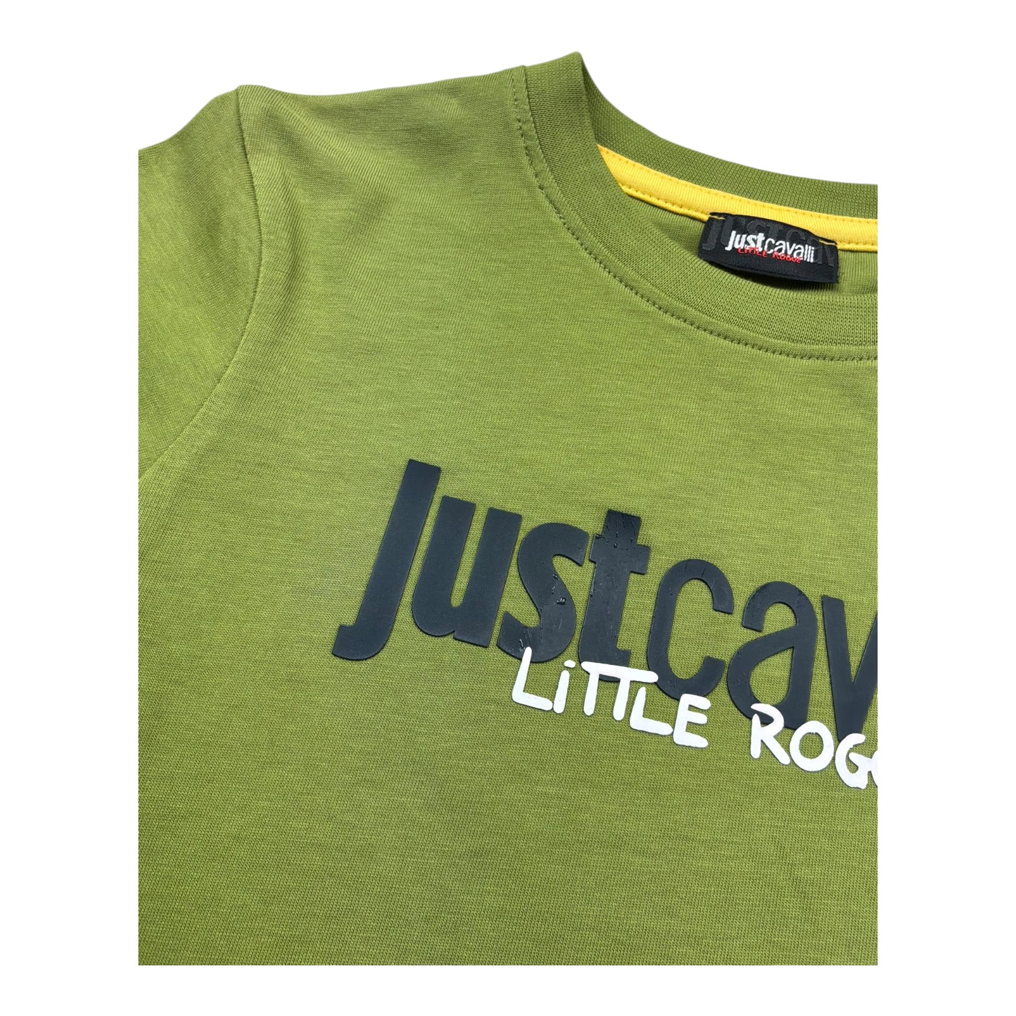 Just Cavalli T-Shirt Girocollo Tinta Unita con Logo per Neonato JIP26092TS VERDE JUST CAVALLI 