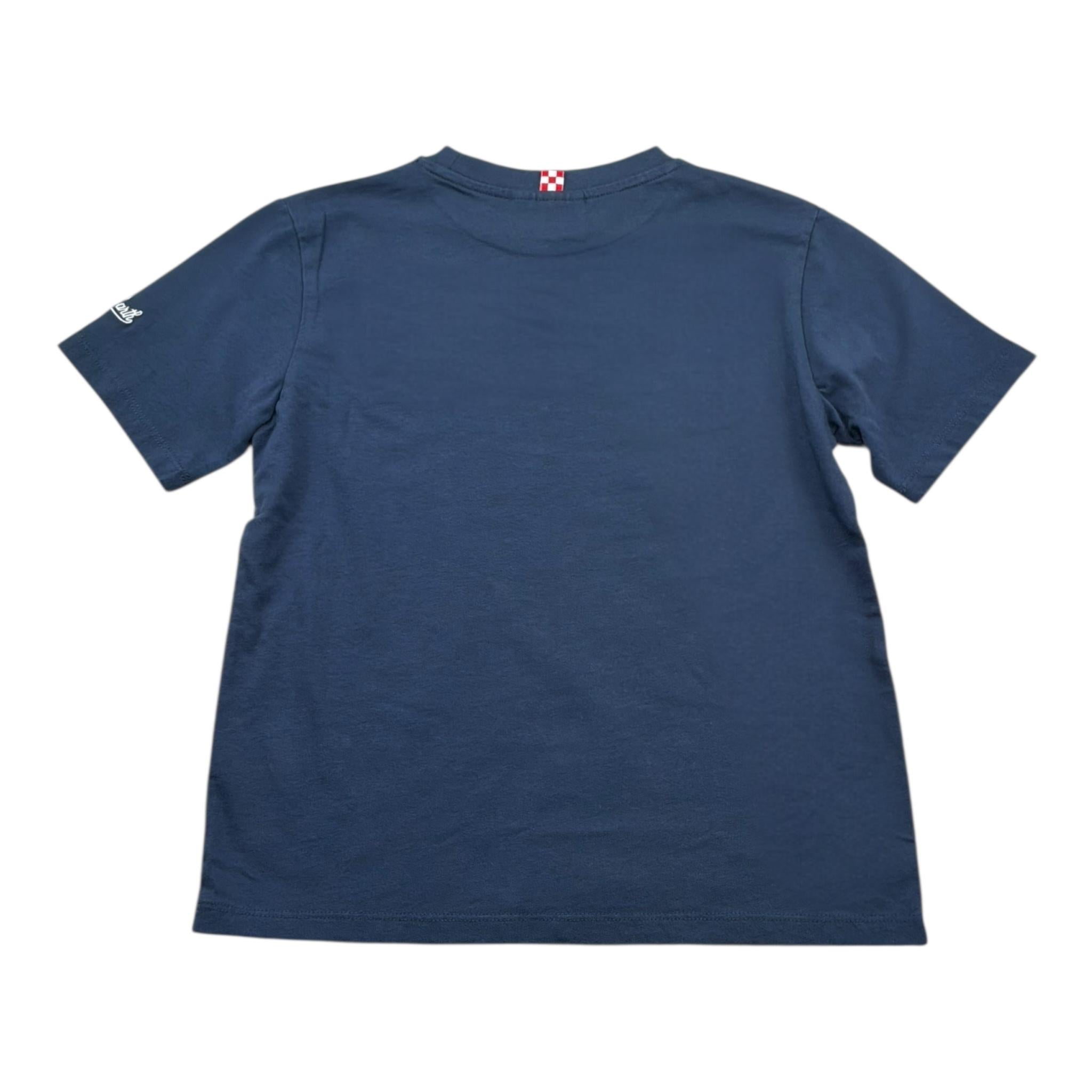 Saint Barth T-Shirt Girocollo Tinta Unita con Stampa per Bambino POT00022 BLU SAINT BARTH 