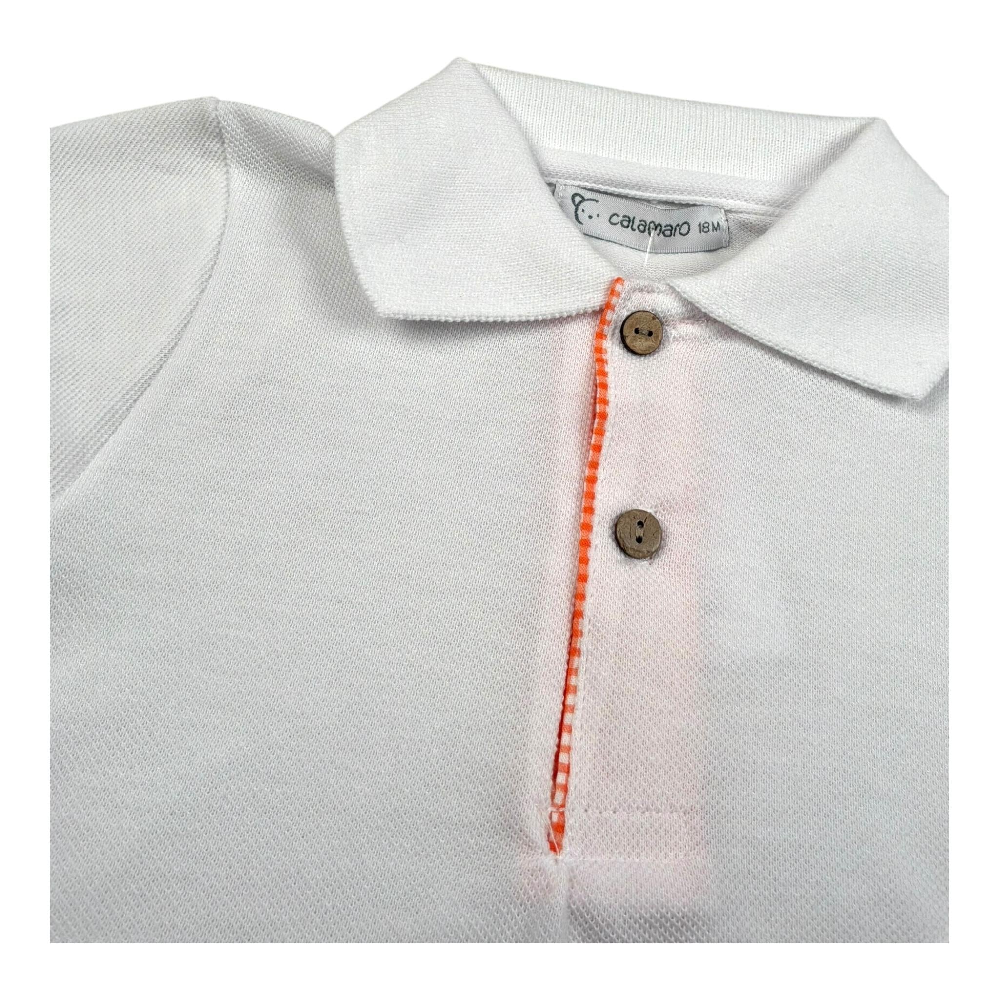 Calamaro Completo 2 Pezzi Polo-Bermuda Bicolore per Neonato 11133 BIANCO/ARANCIONE CALAMARO 