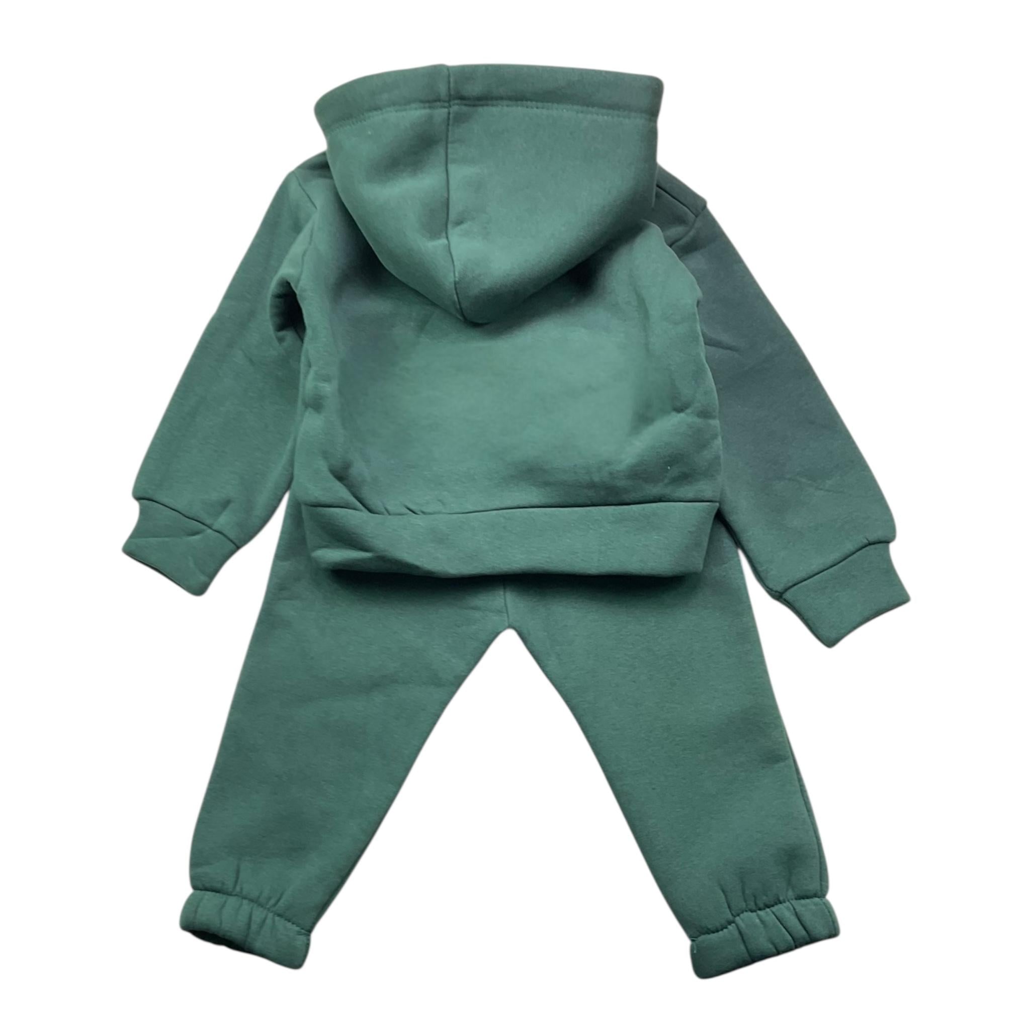 F-MAN completo 2pz tinta unita felpa-pantalone Verde per Neonato NEO1111 VERDE F-MAN 