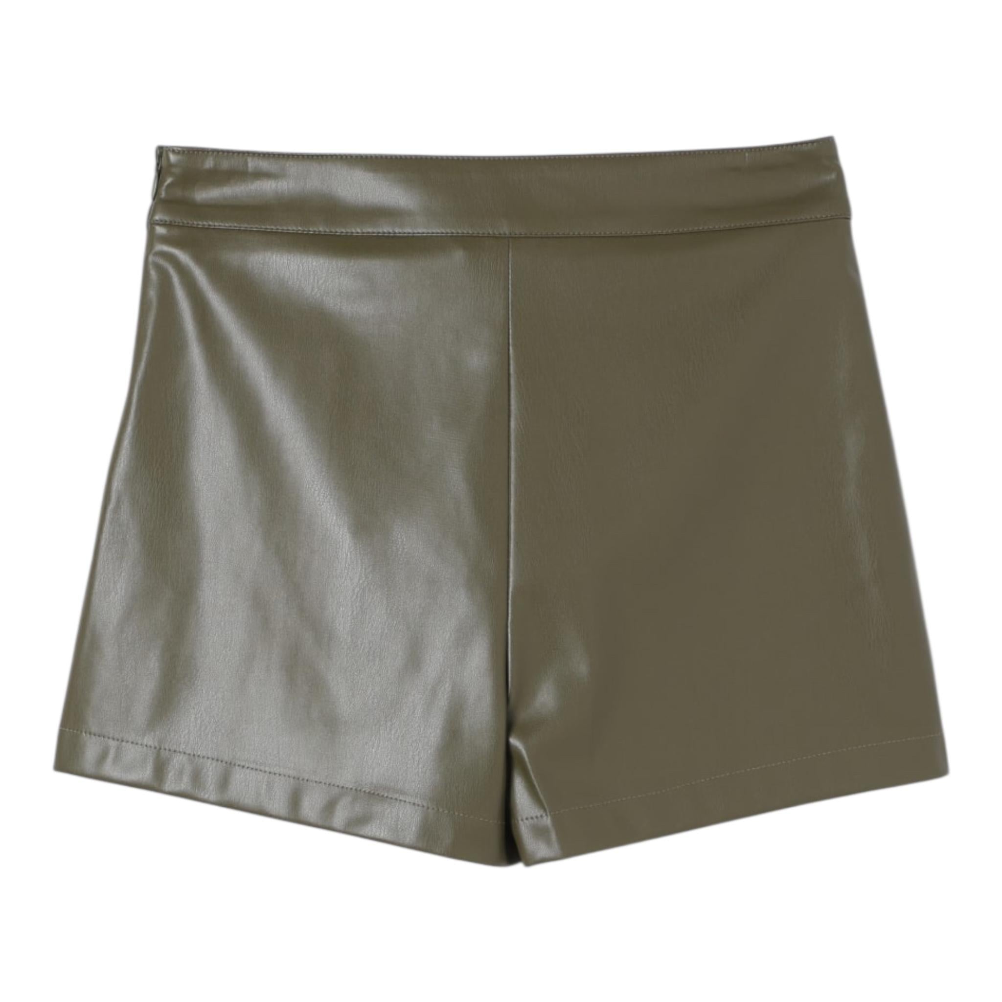 LIU JO short in ecopelle tinta unita Verde per Bambina GF4057E0392 VERDE LIU JO 